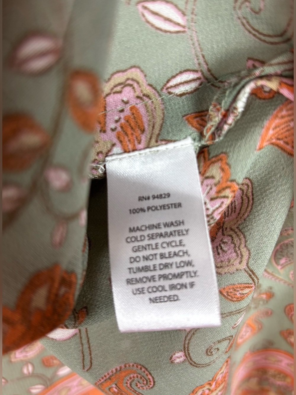 Derek Heart Plus Kimono Size 1X Open Front Floral Sage Peach Fringe Boho - Picture 4 of 5